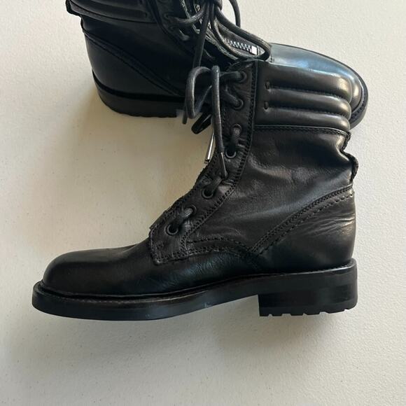 Belstaff Boots Women's Size 6.5 37 Pettra Boot In Black Leather Combat - Picture 6 of 16